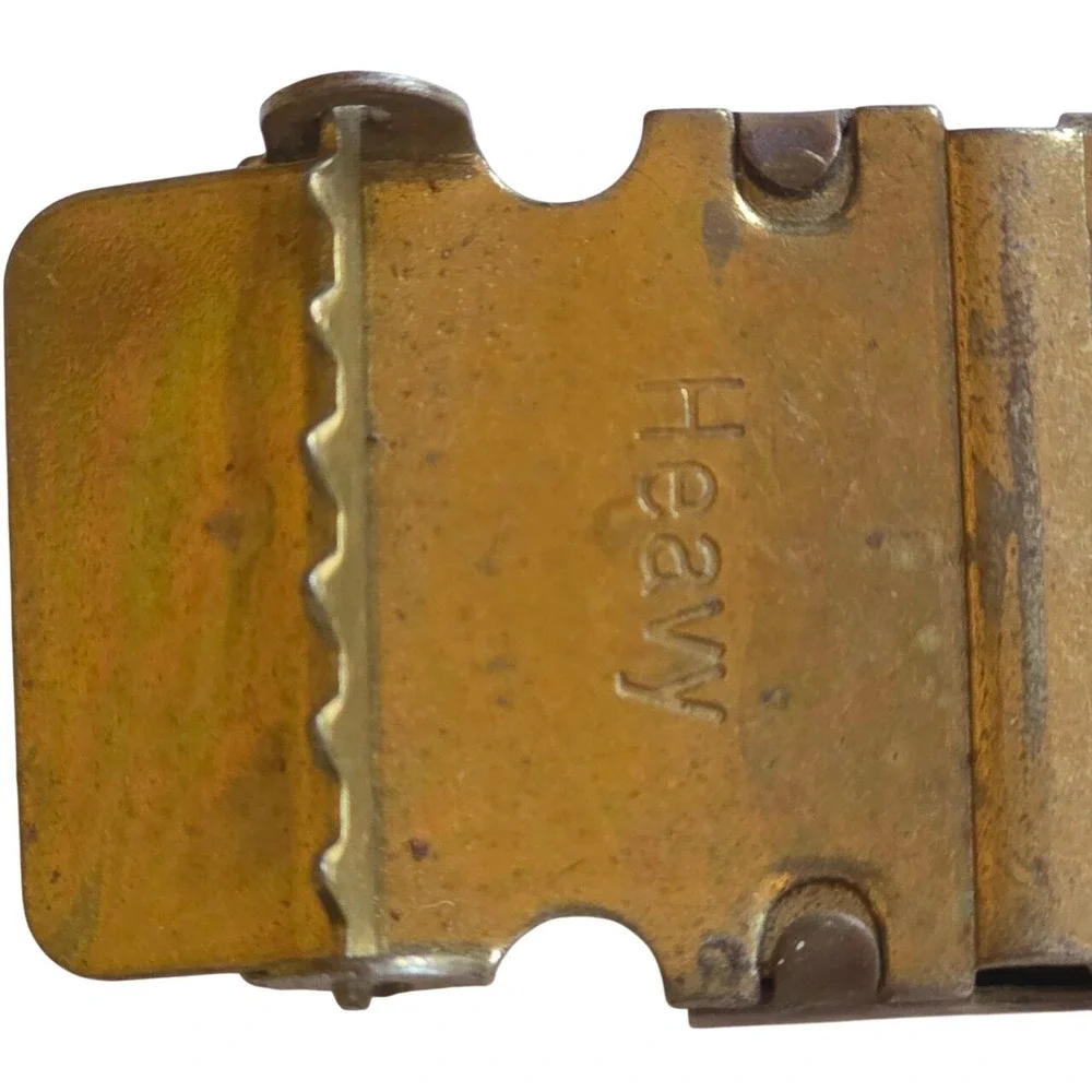 Vintage Lee Heavy Duty Belt Buckle Brass Tone Metal Adjustable Strap‎ Loop